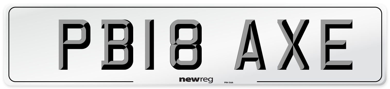 PB18 AXE Number Plate from New Reg